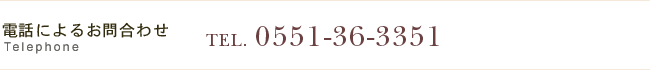 電話によるお問合わせ　TEL.0551-36-3351